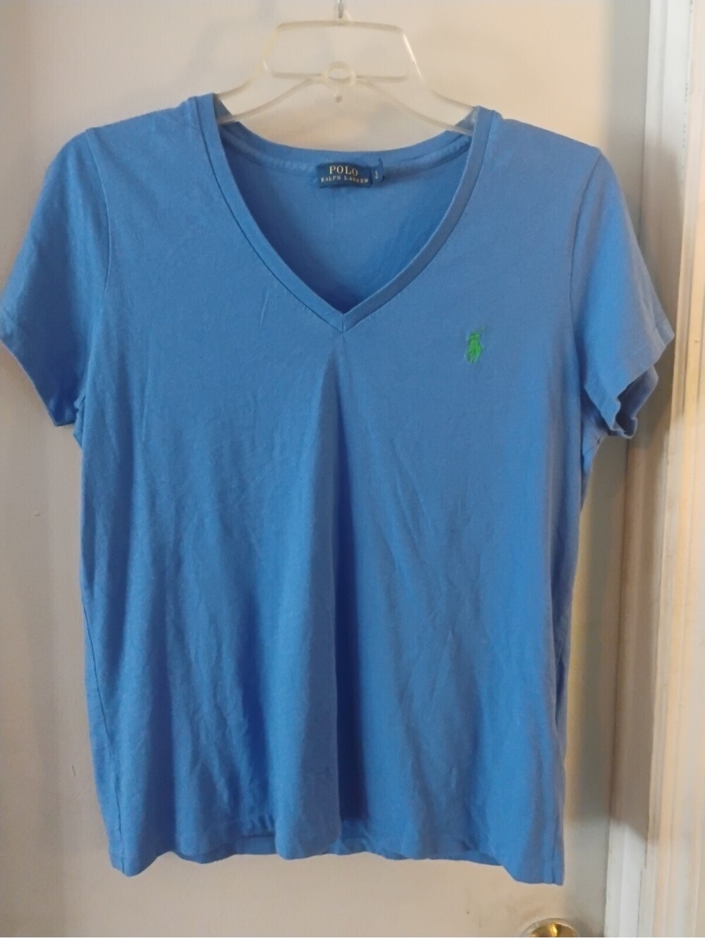 Polo Ralph Lauren Women's Blue V-Neck T-Shirt Size S